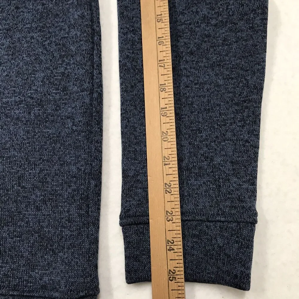 EDDIE BAUER 1/4 Button Fleece Sweater Men M Blue Lined Knit Outdoor Pullover